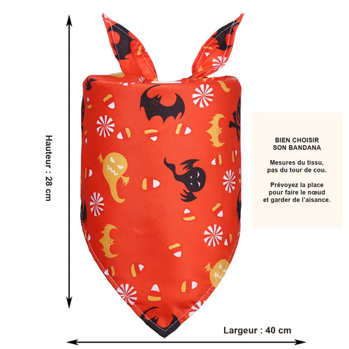 Bandana Halloween à nouer – Chien, 11 motifs