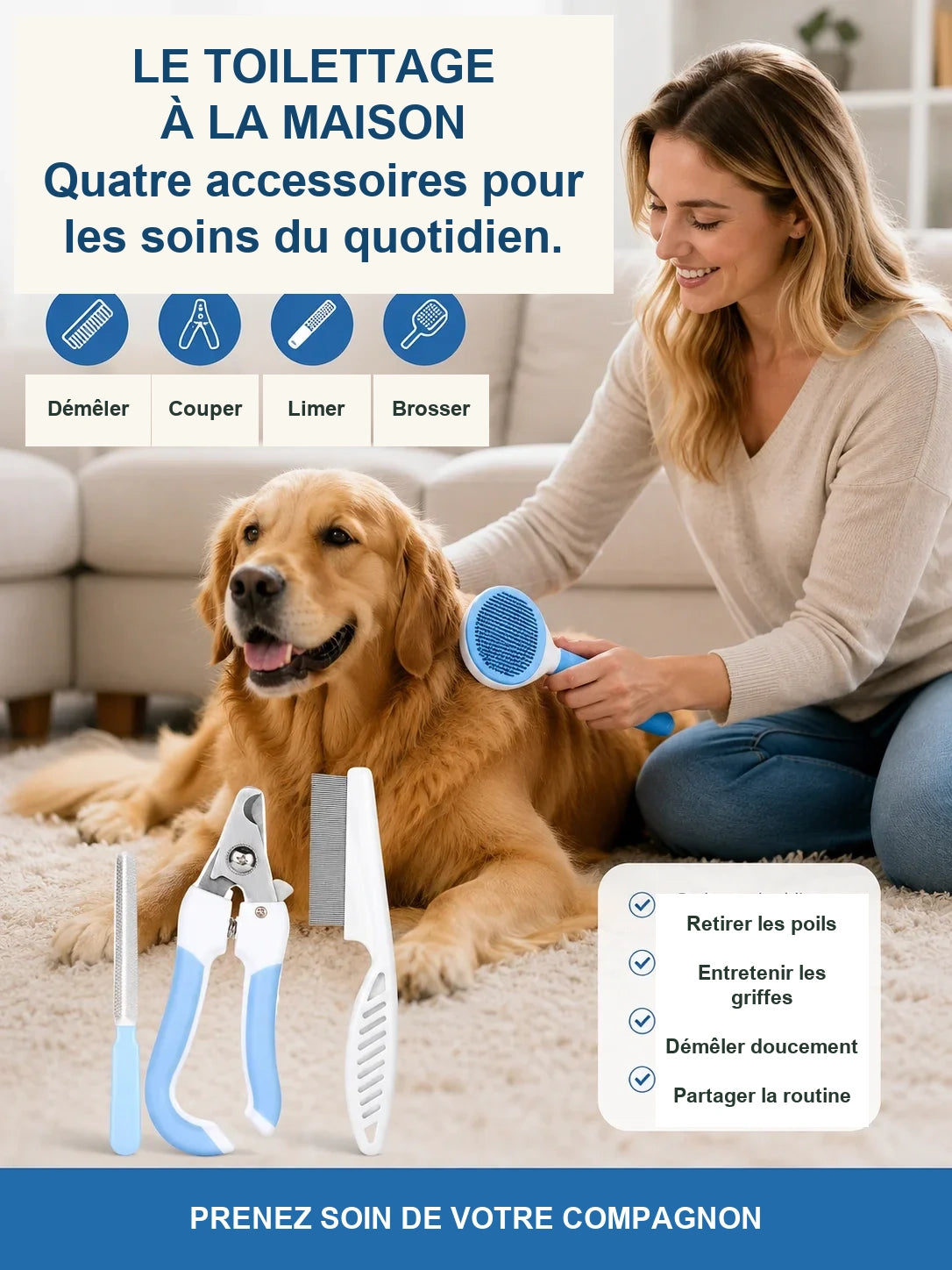 Kit de toilettage 4 pièces – Chien & chat – vue 6