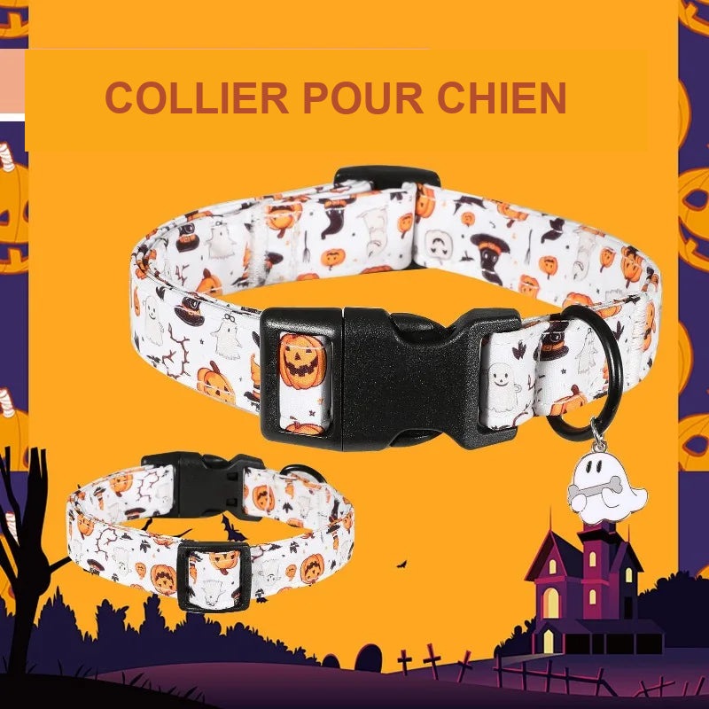 Collier Halloween réglable – Chien, 7 motifs