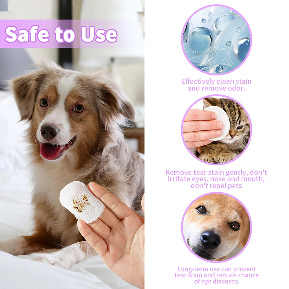 Lingettes contour des yeux – Chien & chat – vue 2