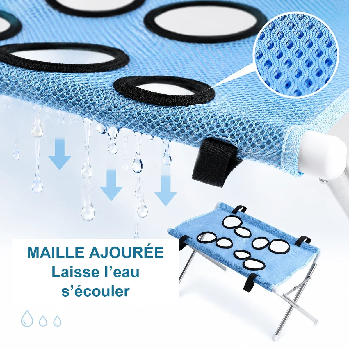 Support hamac de toilettage pliable – Petit chien & chat – vue 2
