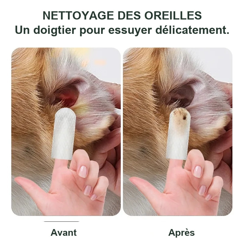Lingettes doigtiers oreilles – Chien & chat, 50 unités – vue 4