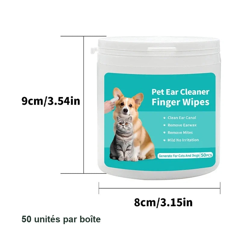 Lingettes doigtiers oreilles – Chien & chat, 50 unités – vue 6