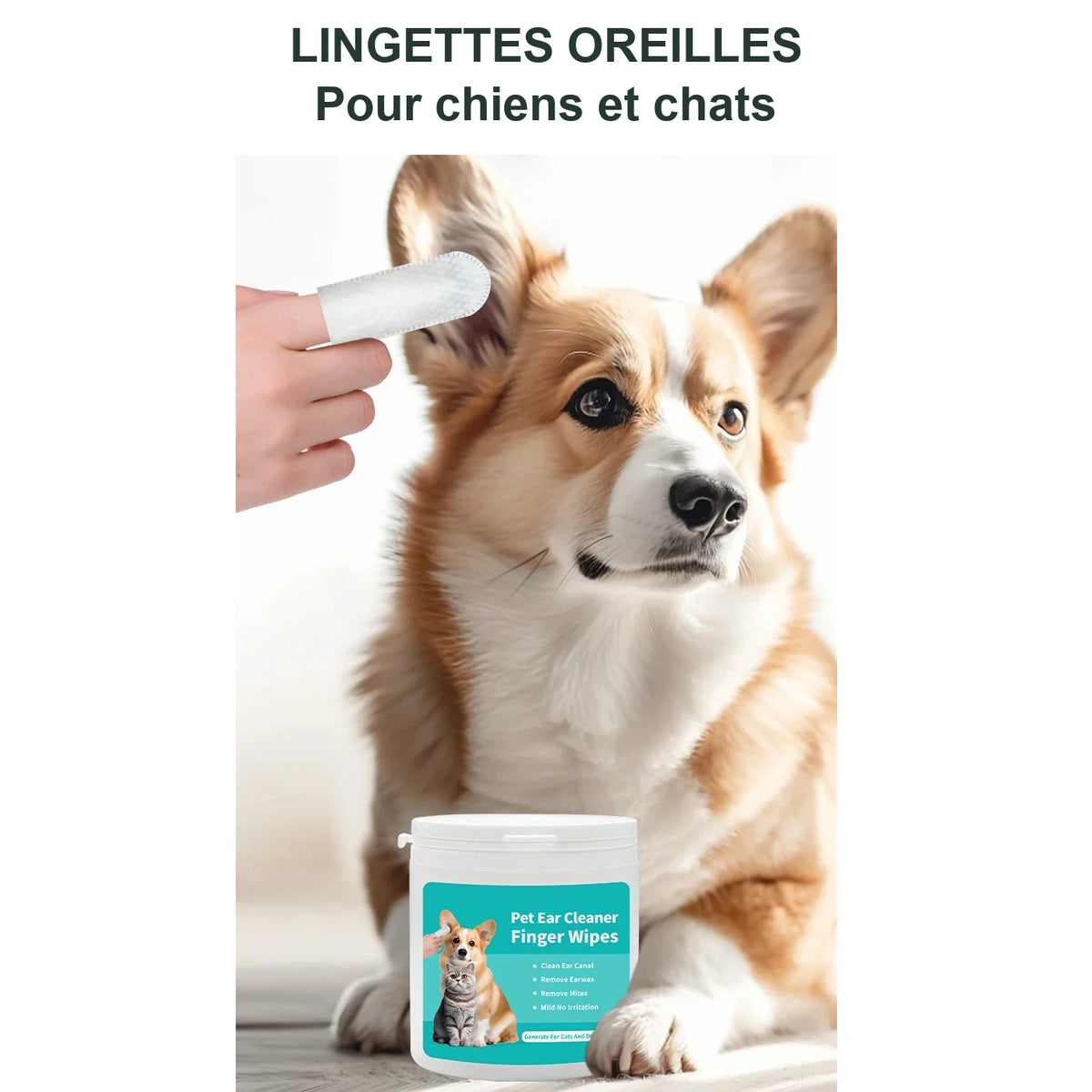 Lingettes doigtiers oreilles – Chien & chat, 50 unités – vue 5