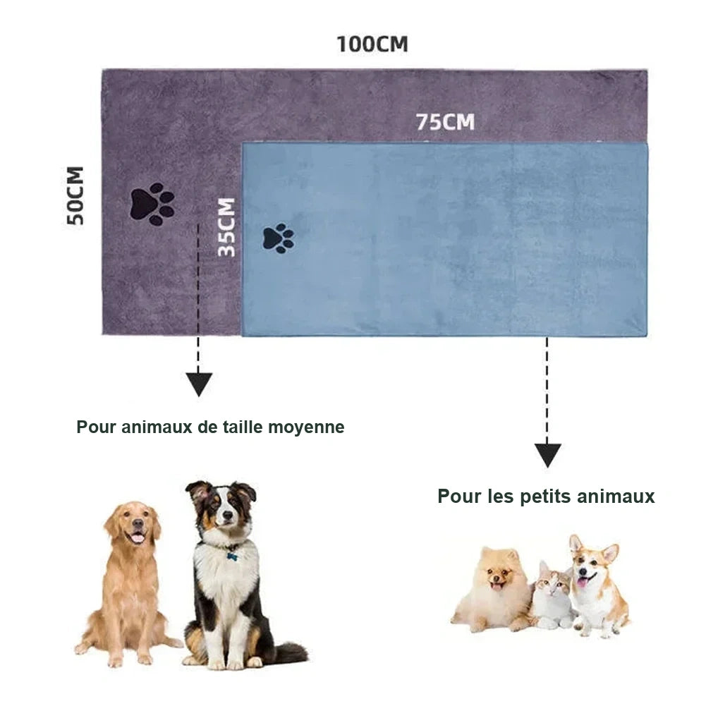 Serviette microfibre absorbante – Chien & chat – vue 2