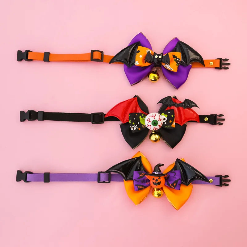 Collier Halloween à ailes – Chien & chat, 3 motifs