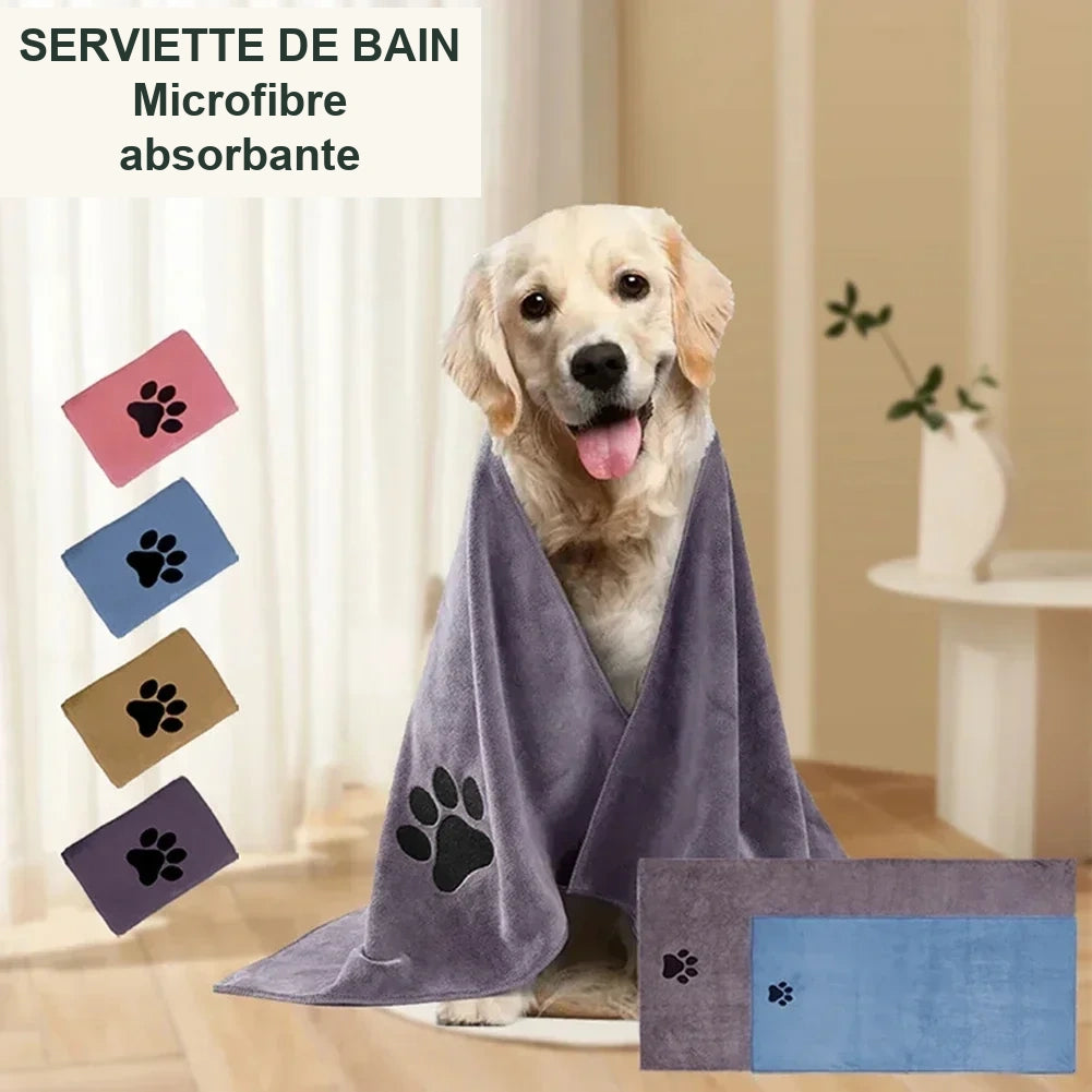 Serviette microfibre absorbante – Chien & chat – vue 1