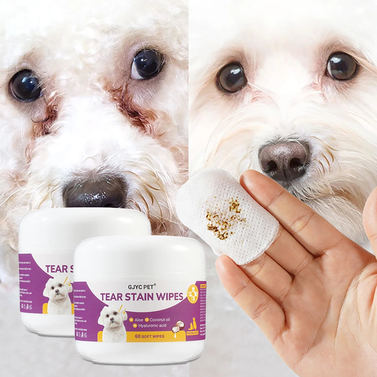 Lingettes contour des yeux – Chien & chat – vue 1