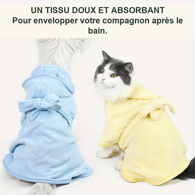 Peignoir absorbant à capuche – Chien & chat – vue 5