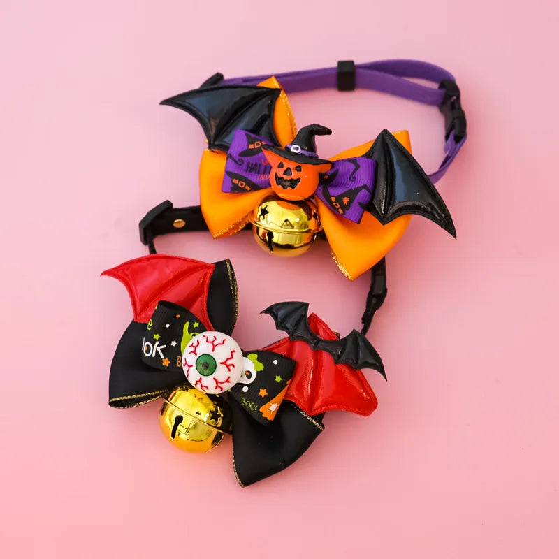 Collier Halloween à ailes – Chien & chat, 3 motifs
