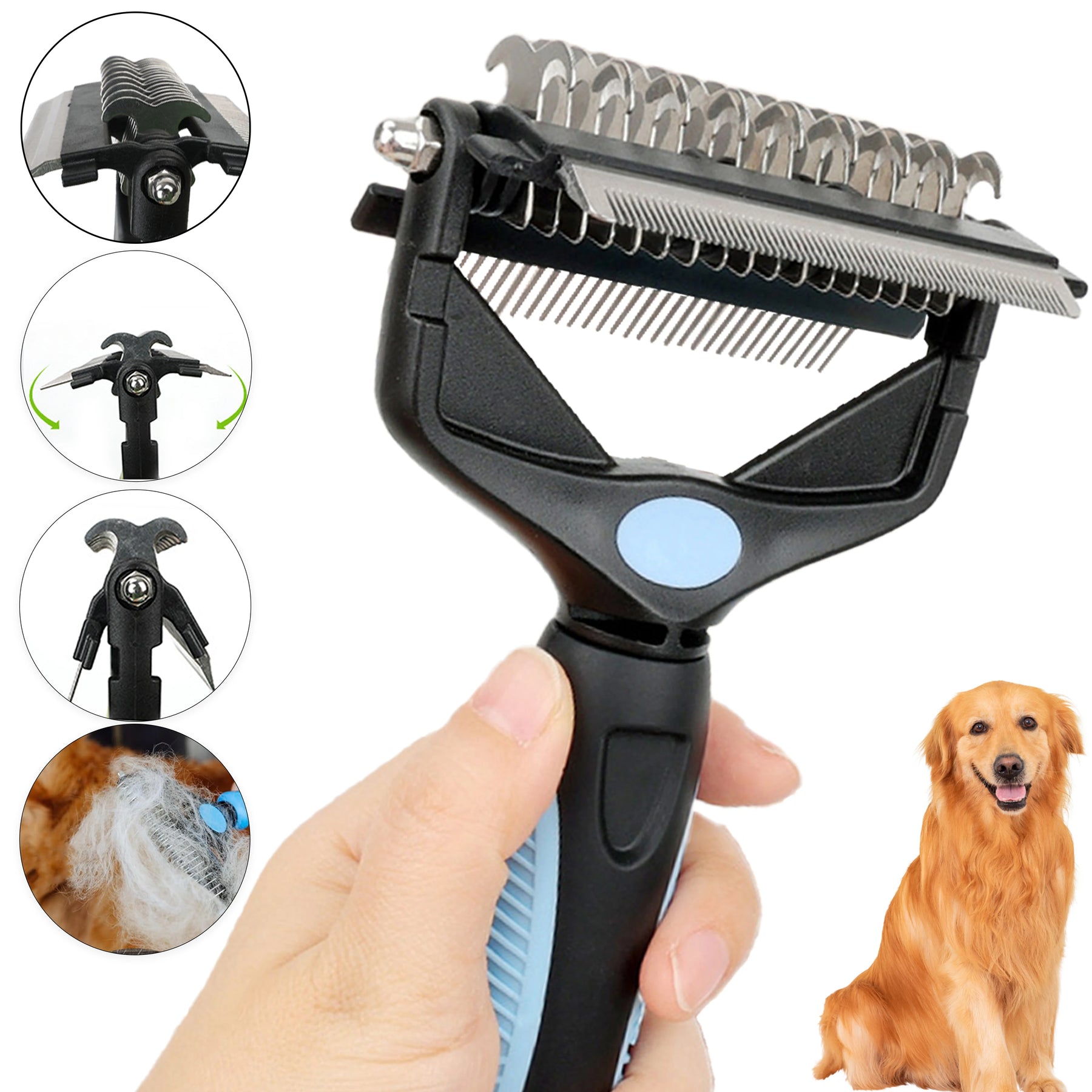 Brosse 3-en-1 anti-nœuds – Chien & chat – vue 1