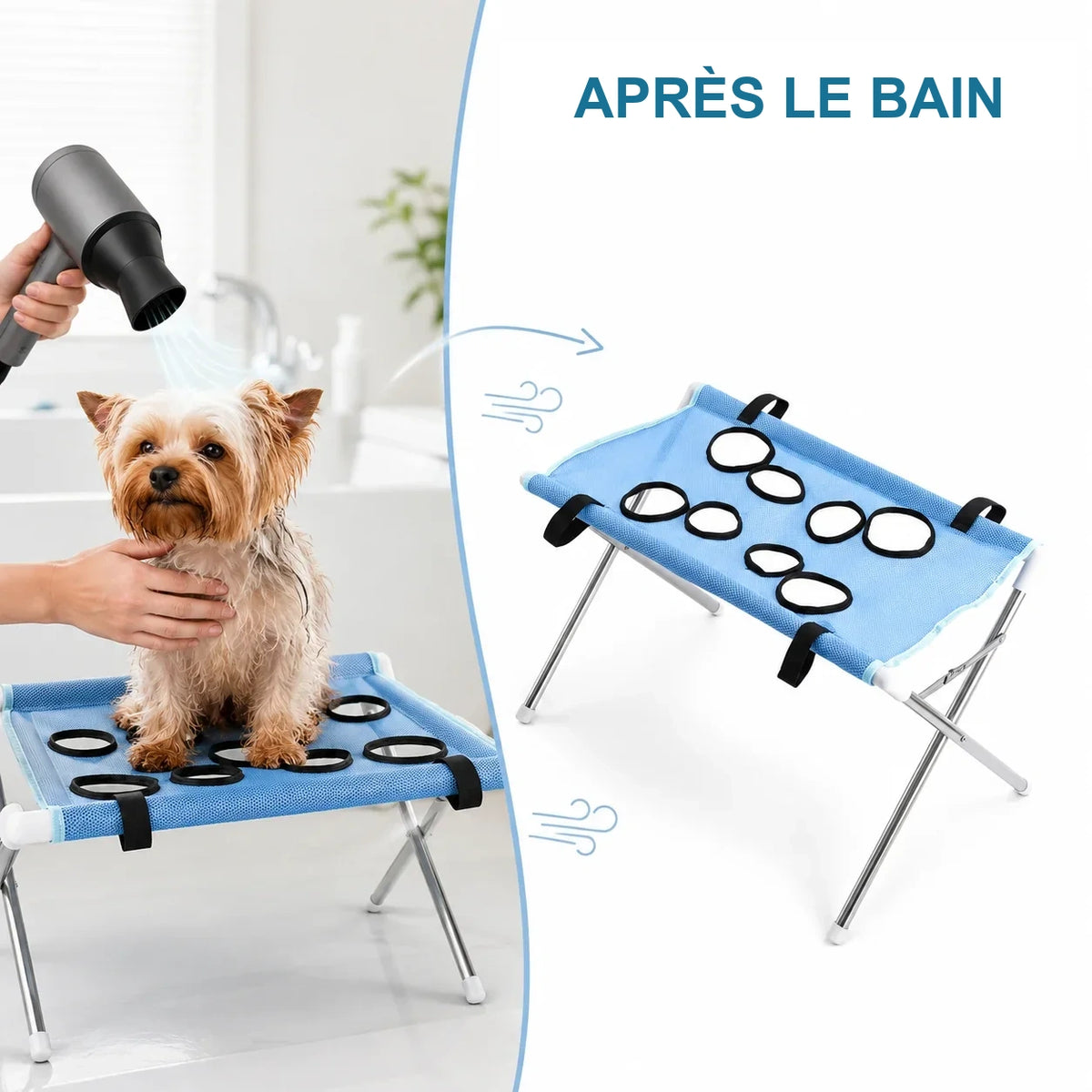 Support hamac de toilettage pliable – Petit chien & chat – vue 3
